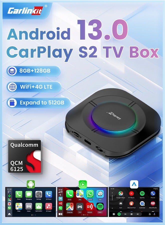 Compare CarlinKit SM6125 CarPlay Tv Box 8cores 8GB+128GB Android 13 TV Streaming Box for Car Wireless Carplay Android Auto Box 4G LTE WiFi Netflix Youtube at KSA Price