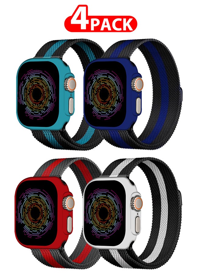 4 Pack Stainless Steel Milanese Loop Compatible…