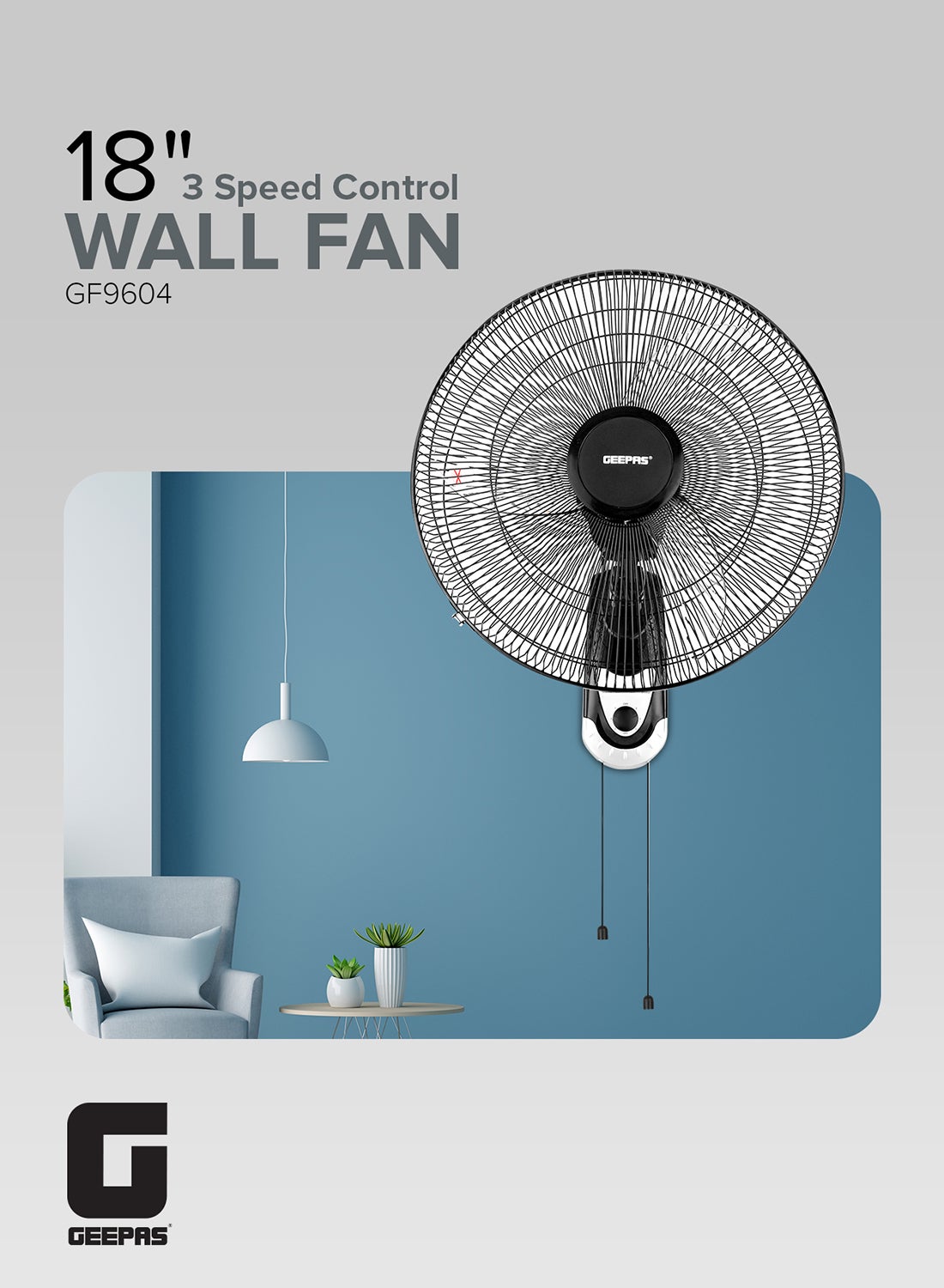 Compare 18Inch Wall Fan  3 Speed with Oscillating & Overheat protected Wall Mount Cooling Fan| Circulates Fresh Air, 3 Leaf AS Blades, Safe & Easy Use, Fully Adjustable Tilt , for Home, Green House, Work Room or Office Use  at KSA Price