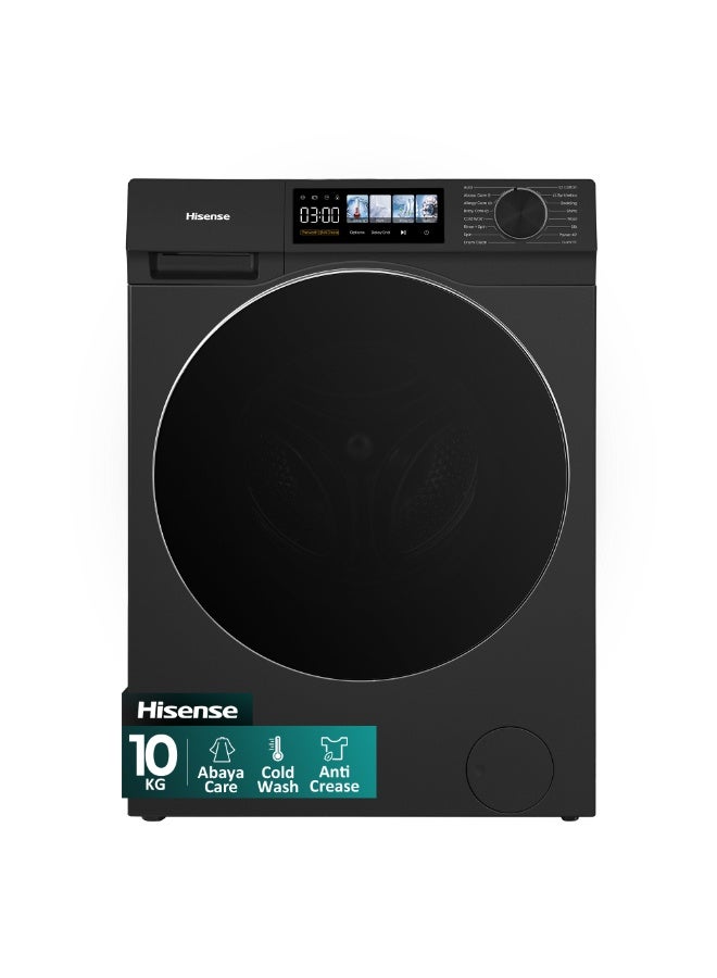 Compare 10.5Kg Front Load Washing Machine 1400RPM, Colour Display, Cold Wash, Anti Crease, Steam Refresh, Abaya Care, Allergy Colour,DD Inverter,Drum Clean,Bedding Care Program 10.5 kg WF3M1042DB, Premium Black 10.5 kg WF3M1042DB Premium Black at KSA Price