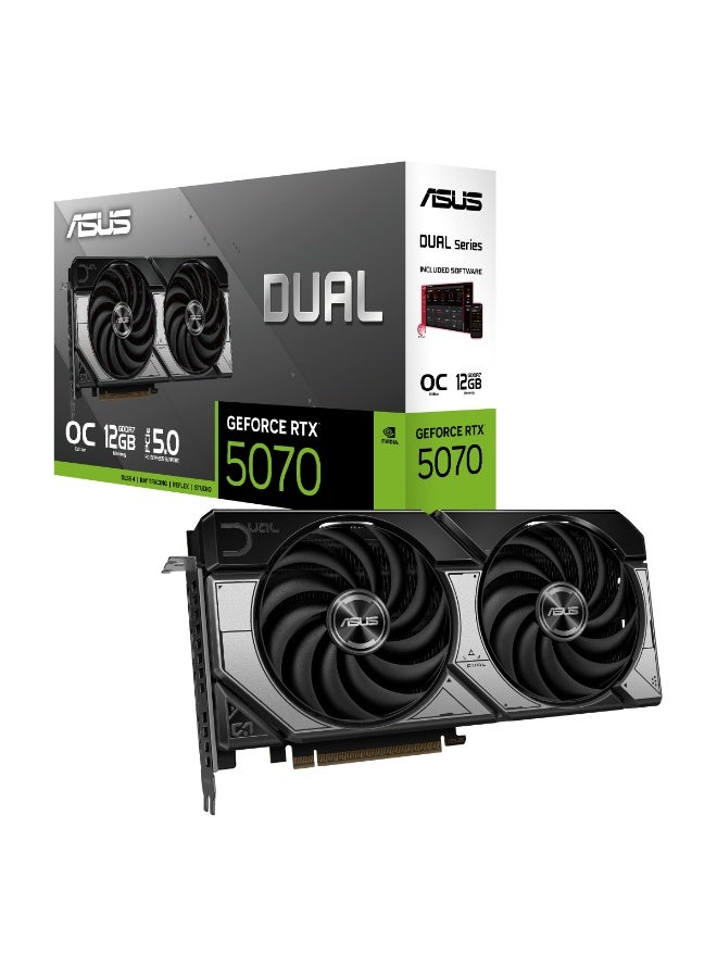 Compare Dual GeForce RTX 5070 OC Edition 12GB GDDR7 Graphics Card, PCIe 5.0, 6144 CUDA Cores, 2572 MHz Boost Clock, Dual AxialTech Fans, HDMI 2.1, DP 2.1 x3, Ray Tracing, DLSS 4, VR Ready, 8K Support, 16Pin Power Connector, SF at KSA Price