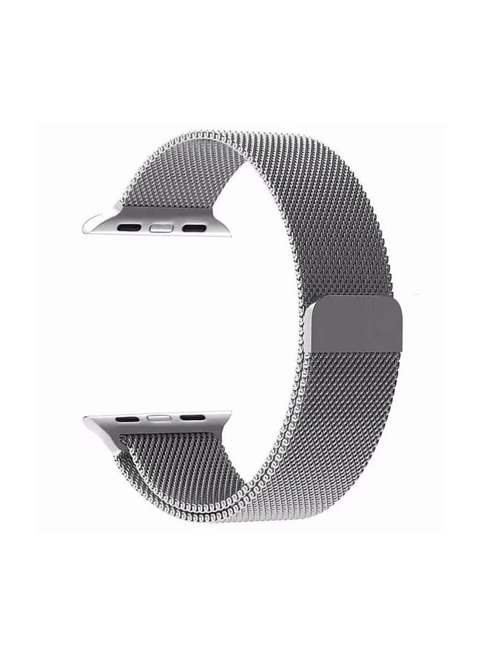 Compare Magnetic Strap for iWatch  Metal Loop Magnetic Band for Apple Watch 42mm, 44mm and 45mm Silver at KSA Price