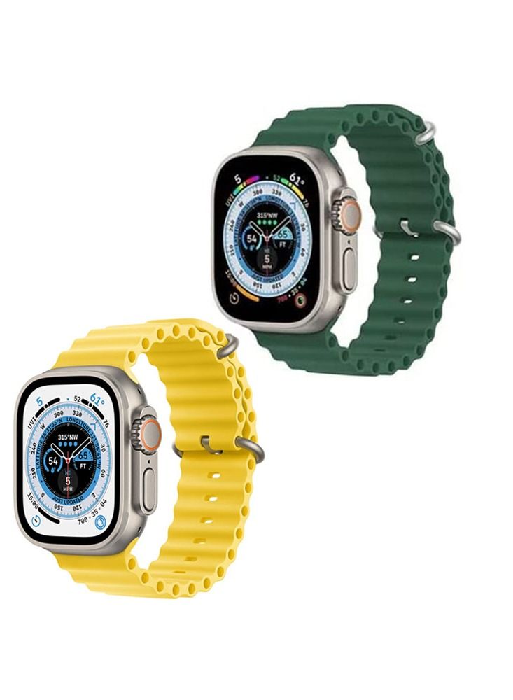 Compare Ultra Smart Watch K850, 49mm NFC Body Temperature Monitor Bluetooth Call Calculator Wireless Smartwatch, Suitable, Realme 11pro, plus, 10T, V30, 10plus, C33, V23, C31 and Narzo series Green, Yellow at KSA Price