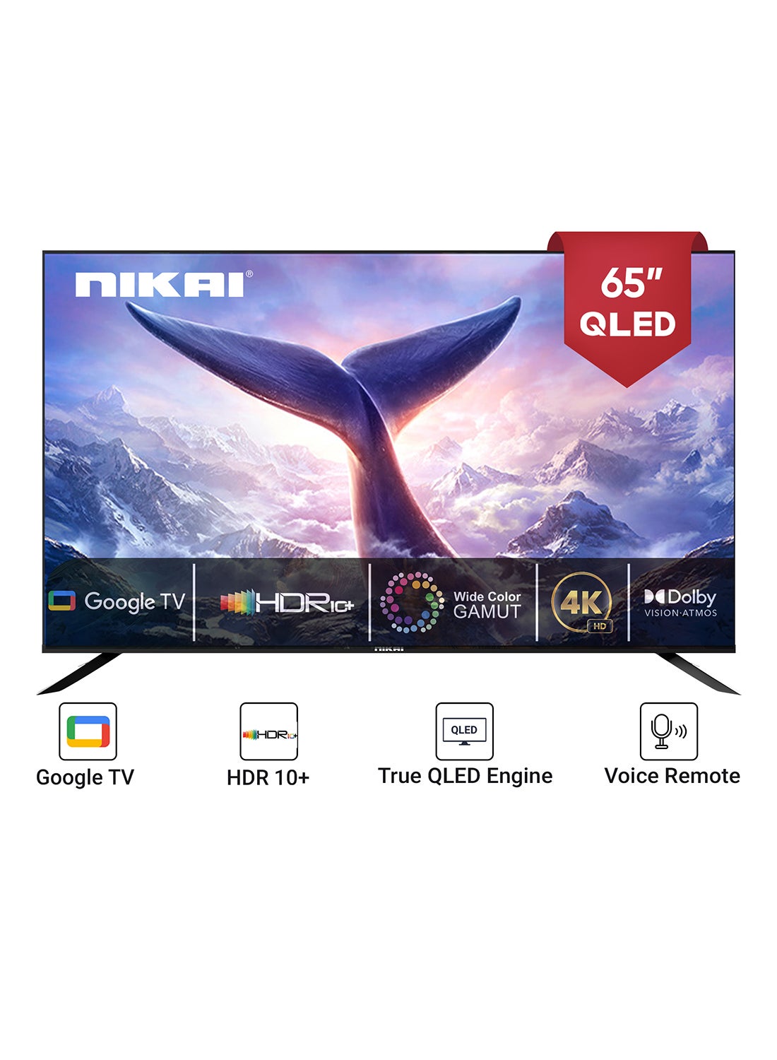 65 Inch 4K QLED Ultra HD Smart Google TV,…