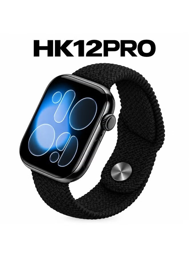 Compare HK12 Pro Smartwatch – 2.02 AMOLED Display, Bluetooth & Fitness Features – Black at KSA Price