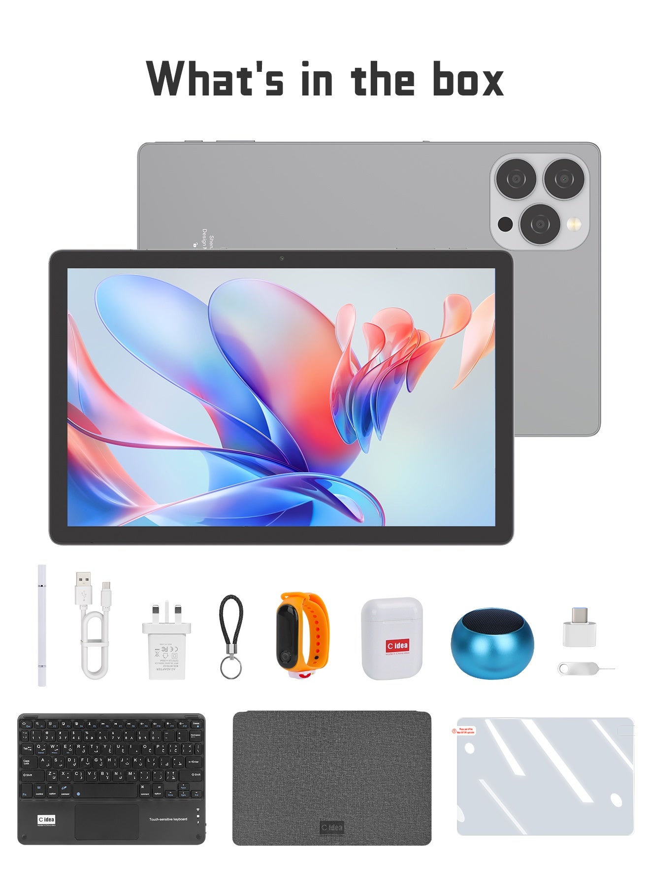 Compare 10.36 Inches Android Tablets, 8GB RAM 1TB ROM 10000mAh Battery Tablet with Single SIM, CM10016 Plus Grey at KSA Price