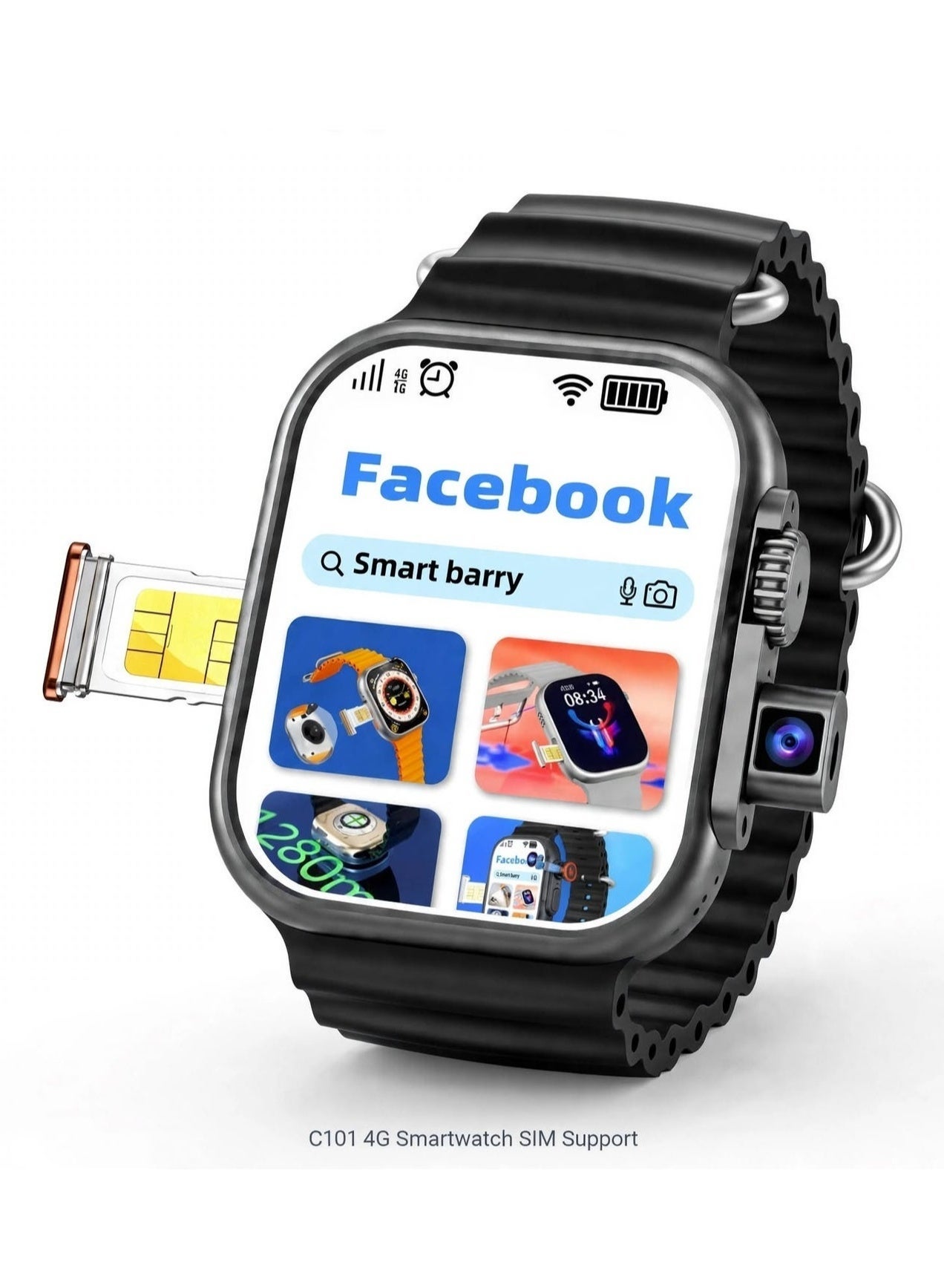C101 4G Smart Watch with SIM Card Support, Dual…