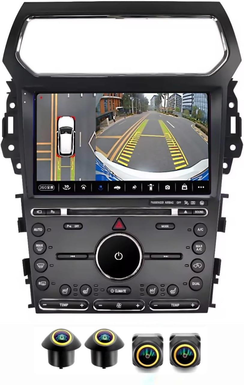 Compare Fit Ford Explorer Car Stereo Ford Explorer Android Screen 20112019, Wireless CarPlay & Android Auto, BT DSP,WIFI,USB,QLED, GPS Navigation,AHD Camera Fast Interface 4+32GB 360D Cameras at KSA Price