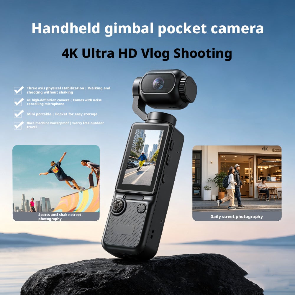 Compare Handheld Gimbal Pocket Camera 4K Vlog Action Camera Portable Video Recorder at KSA Price