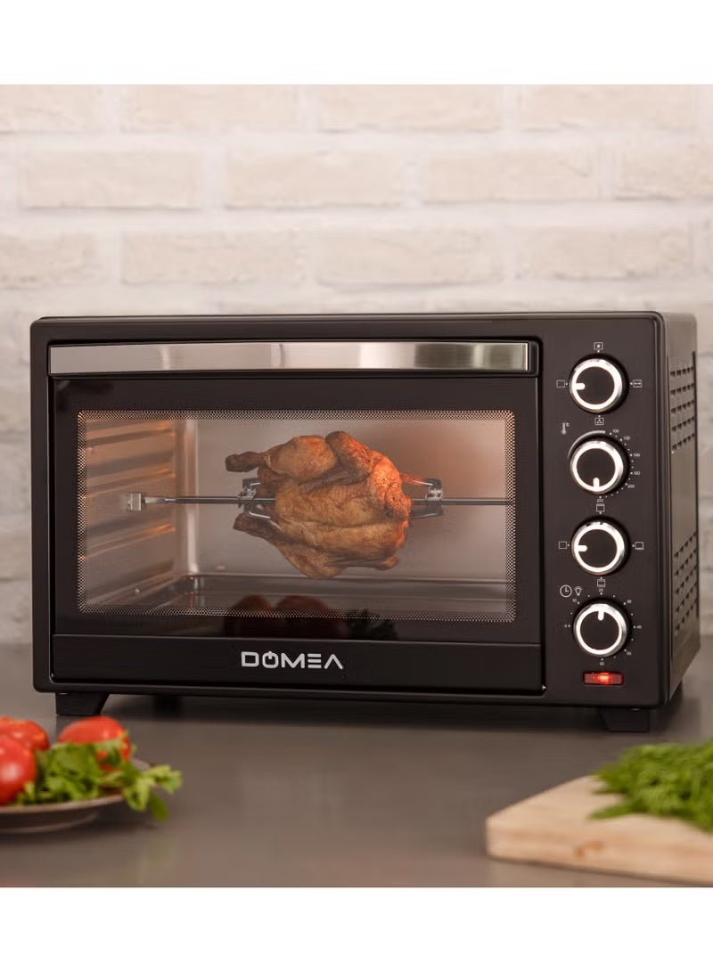 Compare 40L Electric Toaster Oven | Rotisserie & Convection, 1600W Power, Adjustable Temperature 100–250°C, 60Minute Timer, Black at KSA Price