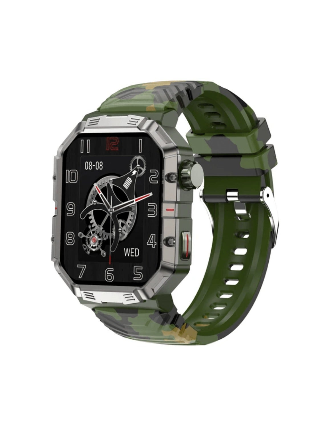 Compare Camouflage Outdoor Triple Defence Smart Bracelet 2.02 Inch TFT Display Touchscreen Multifunction Tracker With GPS Heart Rate Blood Oxygen Monitor Camouflage Green at KSA Price