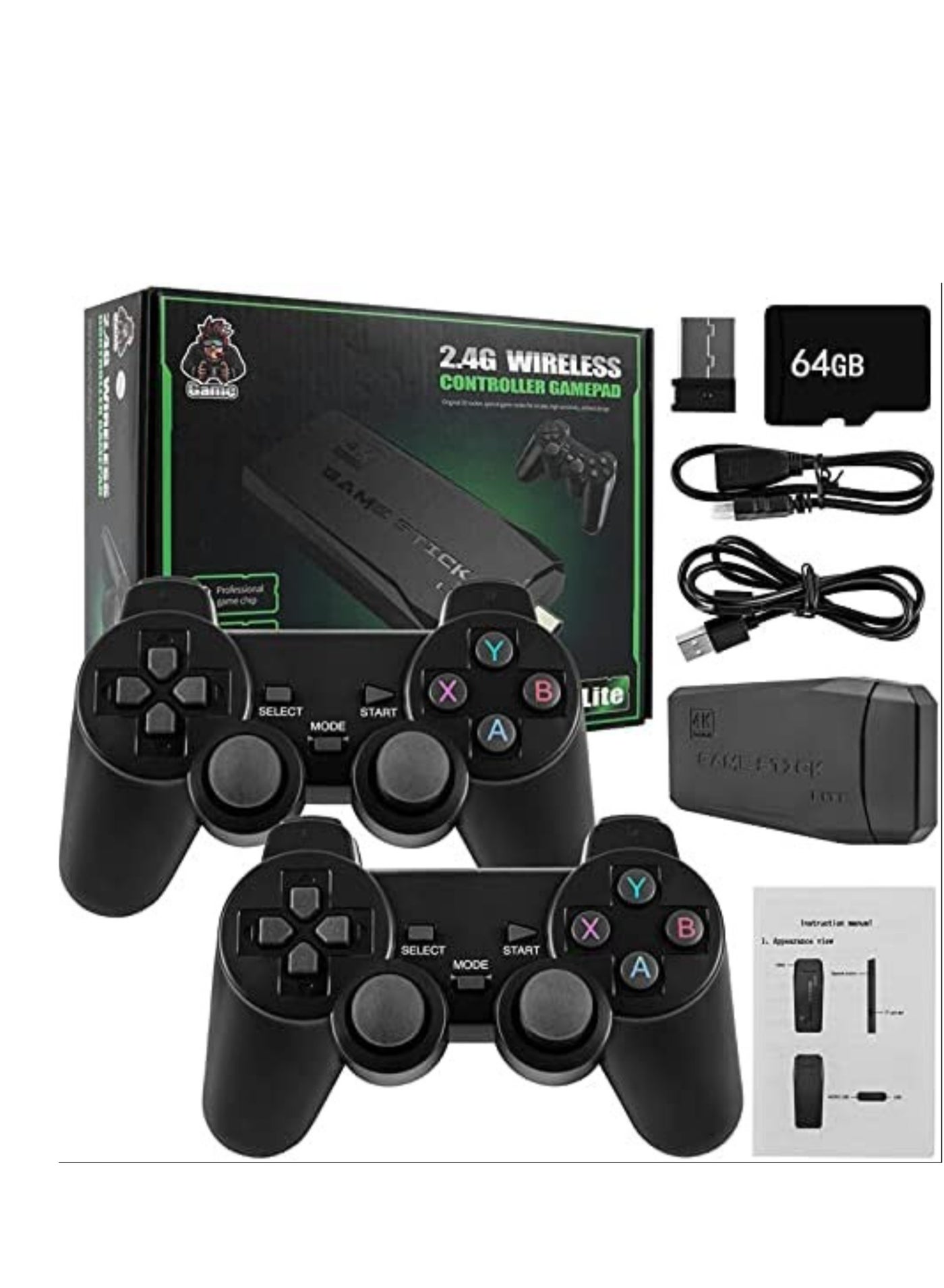 Compare Wireless Retro Game Console, Plug and Play Video Game Stick Built in 10000+ Games,9 Classic Emulators, 4K High Definition HDMI Output for TV with Dual 2.4G Wireless Controllers at KSA Price