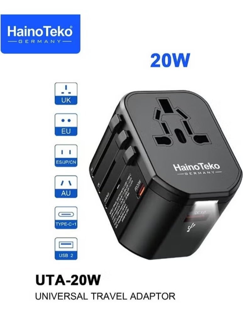 UTA-20W Universal Travel Adapter, 20W Fast Charging…