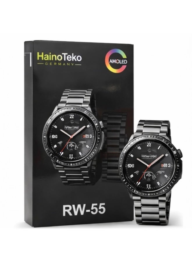 Compare HainoTeko RW55 Smart Watch – AMOLED Display – Classic Analog Design – 3 Straps Included – Bluetooth Calling – Fitness Tracking – For Android & iOS at KSA Price