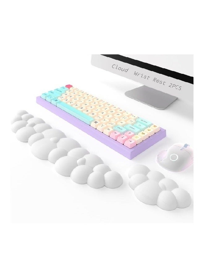 Compare Keyboard Cloud Wrist Rest Set, PU Memory Foam NonSlip Cloud Wrist Rest, Soft and Elastic, Ergonomic Keyboard Mouse Wrist Support for Typing Pain Relief, Home Office, Laptop and Computer Use White at KSA Price