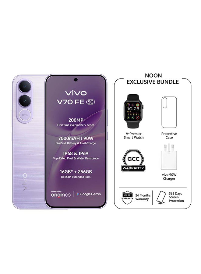 Compare V70 FE 5G AI Dual SIM Light Purple 8GB 256GB With Exclusive Gifts: Smart Watch 90W Charger, Protective Cover, 4year free battery replacement And 24 Months Warranty + 1 Year Screen Replacement  Middle East Version at KSA Price