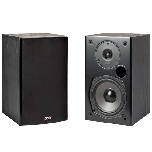 Compare Polk Audio T15 Home Theater and Stereo Bookshelf Speakers – Deep Bass Response, Dolby and DTS Surround, WallMountable, Pair, Black at KSA Price
