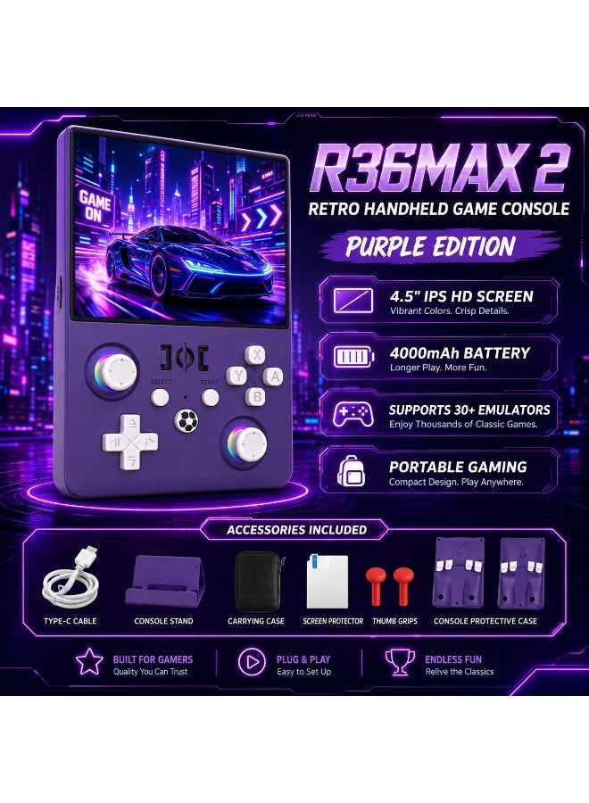 R36MAX 2 Retro Handheld Game Console, 4.5 Inch…