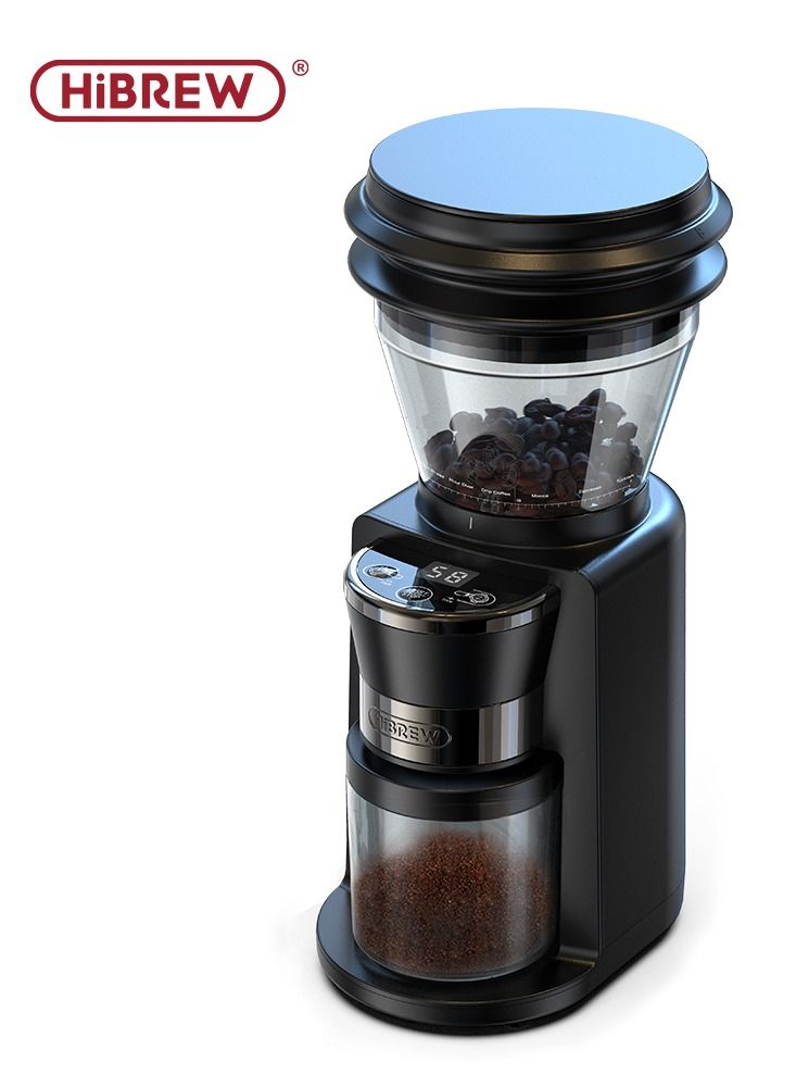 Compare HiBREW Automatic Burr Mill Electric Coffee Grinder with 31 Gears for Espresso American Coffee Pour Over Visual Bean Storage G3 at KSA Price