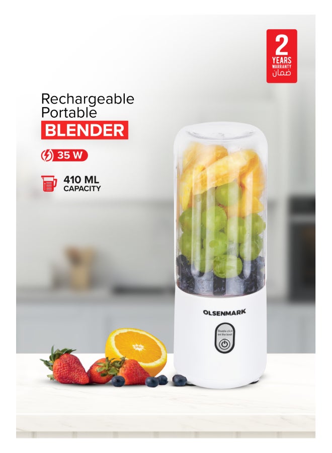 Compare Rechargeable Portable Blender Mixer Shaker Juicer 60W, All Kinds Of Fruits And Vegetables 410ML, Double Safety Protection Switch Health And Environmental Protection 410 ml 60 W OMSB2495 Multicolour at KSA Price