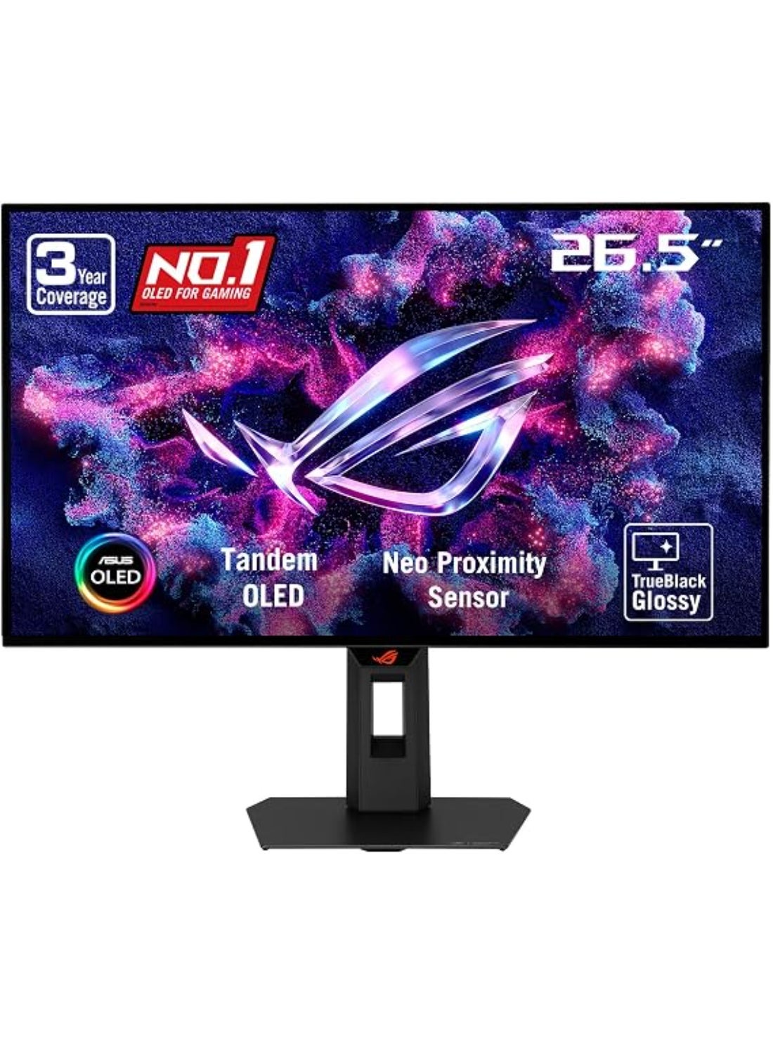Compare ROG Strix OLED XG27AQWMG gaming monitor ― 27inch 26.5inch viewable 1440p TrueBlack Glossy™ Tandem OLED, 280 Hz, 0.03 ms, Neo Proximity Sensor, ASUS OLED Care Pro, ELMB, VESA DisplayHDR™ True Black 500, 99�IP3, and DisplayWidget Center | 90LM0BZ0B01171 Black at KSA Price