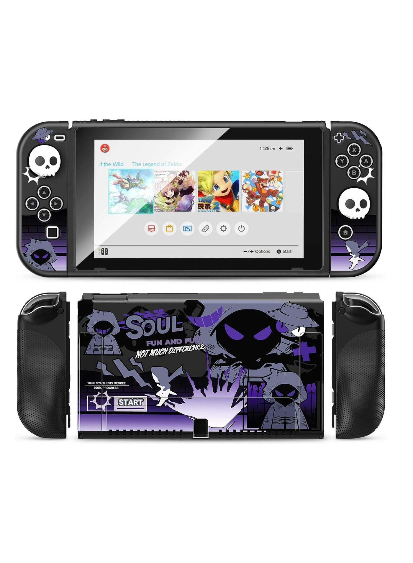 Compare Case for Nintendo Switch OLED 2021 Ergonomic Comfort Grip TPU Hard Case with 2 Thumb G rip Caps Hard Protective Case Protective Shell Slim Cover Case at KSA Price