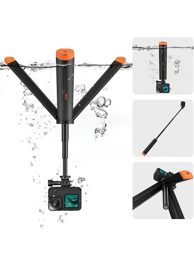 4 in 1 Selfie Stick Floating Hand Grip Tripod…