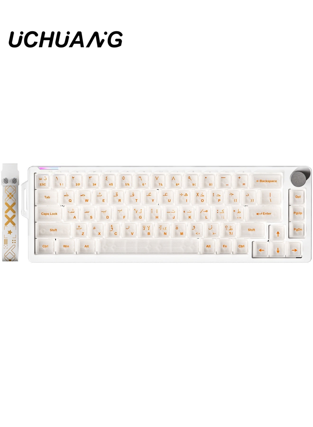 Compare V68 Wired Mechanical Keyboard, 65% Compact Layout, RGB Backlit Gaming Keyboard, HotSwappable Custom Keyboard, SMART VOLUME KNOB, Light White Switches, Arabic Inscription Keyboard for PCGamersEnthusiasts at KSA Price