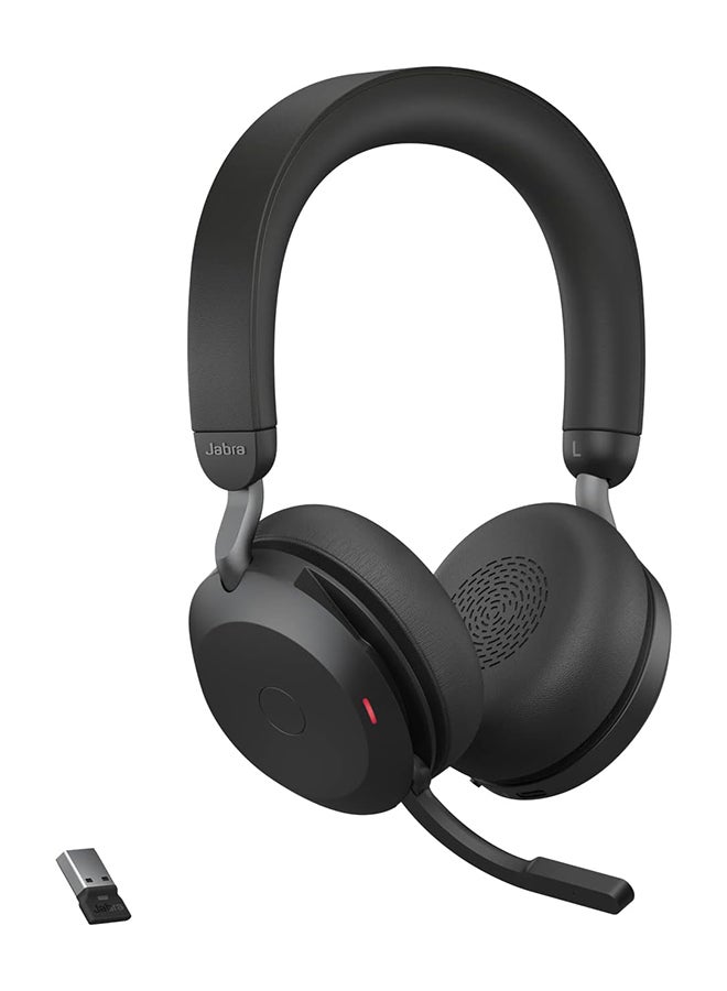 Compare Jabra Evolve2 75 Wireless Headset for PC – Stereo OverEar Bluetooth Headphones with 8Microphone Technology, Advanced Active Noise Cancellation ANC, HearThrough, 36Hour Battery, USBA Bluetooth Adapter, Microsoft Teams Certified, Black | 27599999999 Black at KSA Price