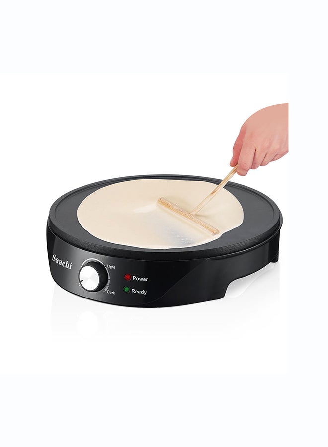 Compare Saachi 30cm Anjero & Crepe Maker NLCM1863BK, 1000W Electric Crepe Maker, NonStick Cooking Plate, Adjustable Temperature Control, Wooden Spreader & Spatula Included 1000 W NLCM1863BK Black at KSA Price