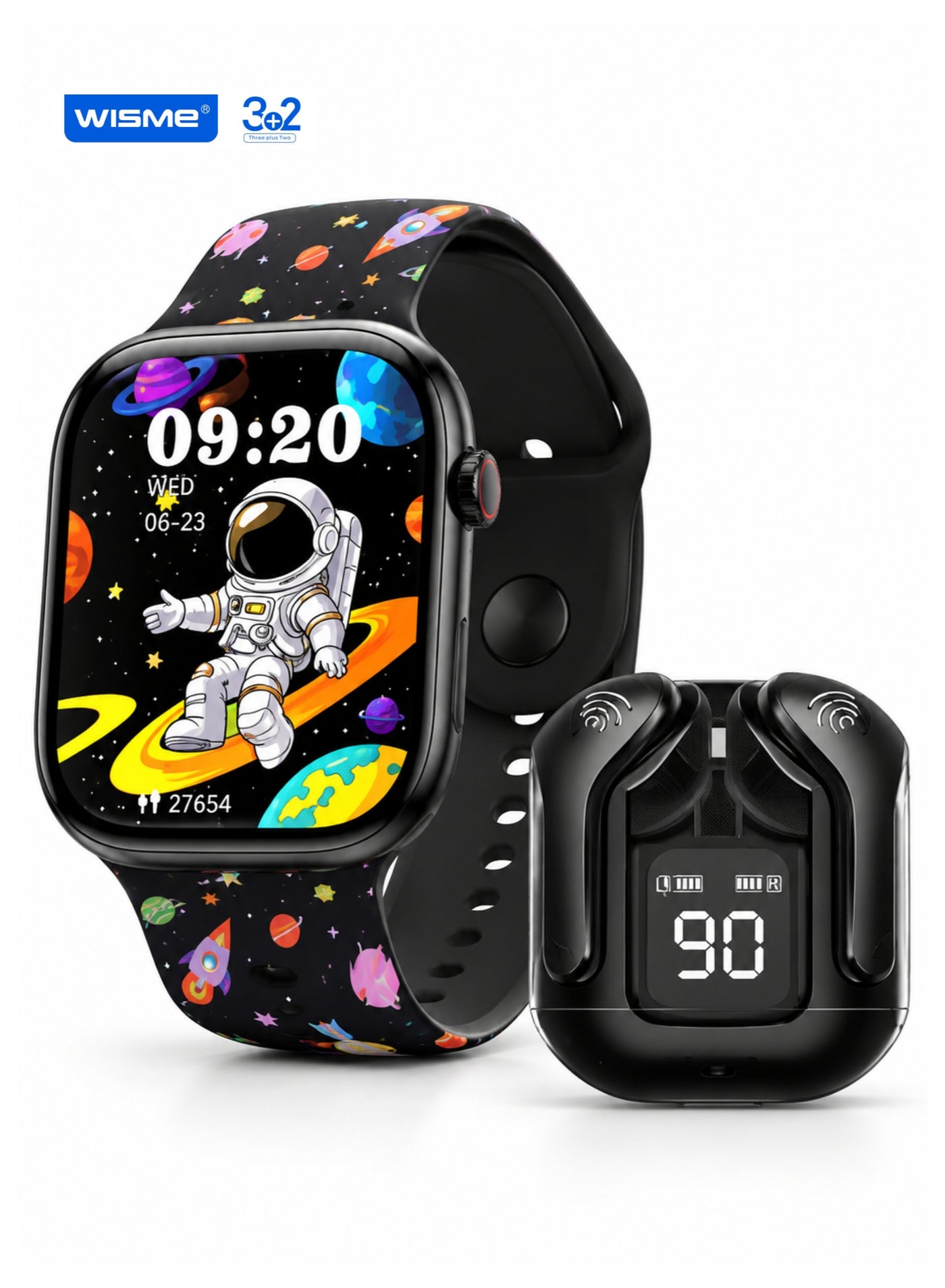 Compare Mini Smart Watch for Boys, Girls & Kids, Bluetooth Fitness Watch with 3 Straps, Fere Fit Notifications, Sports & Sleep Tracking, X68 Black at KSA Price