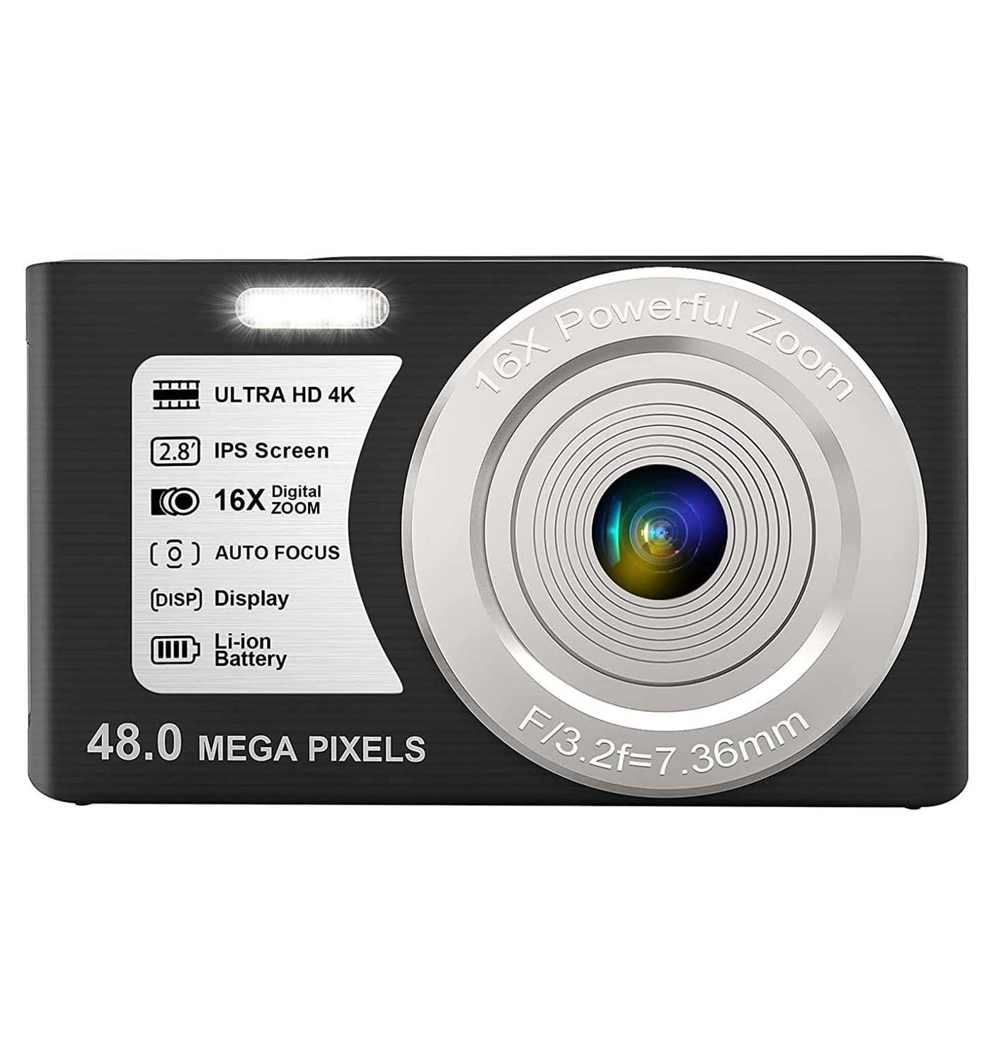 LEQTRONIQ 4K Digital Camera - 48MP Compact Camera…
