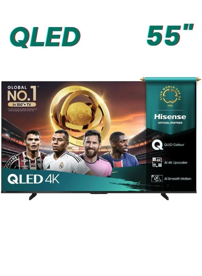 Compare Hisense 55Inch QLED 4K Smart TV: Transform Your Living Room into a Cinematic Space | Vibrant Quantum Dot Color, Dolby Vision & Atmos, HDR10+, Game Mode, VIDAA Smart OS 55Q6Q 55Q6Q Black at KSA Price