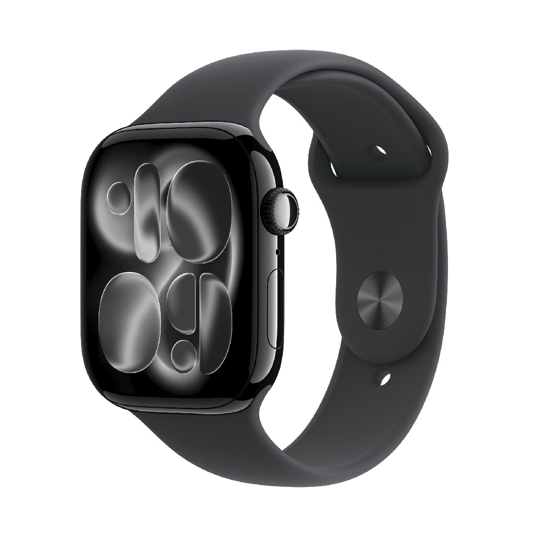 Compare Apple Watch Series 11&nbsp;GPS&nbsp;46mm&nbsp;Jet Black Aluminium Case with Black Sport Band  SM at KSA Price