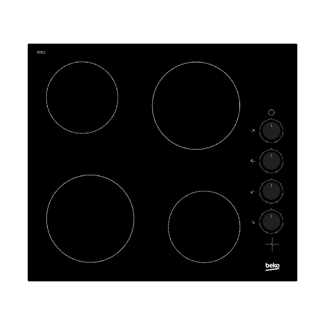 Compare Beko BuiltIn Vitroceramic Hob 60cm 4 Heat Zones Black at KSA Price
